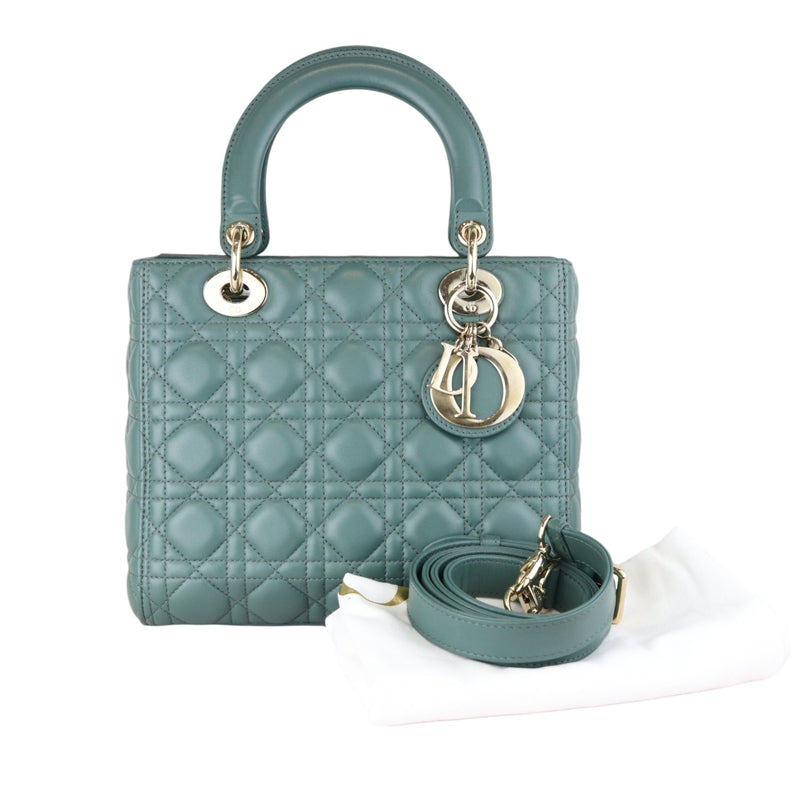 Lady Dior Medium Lambskin Green GHW