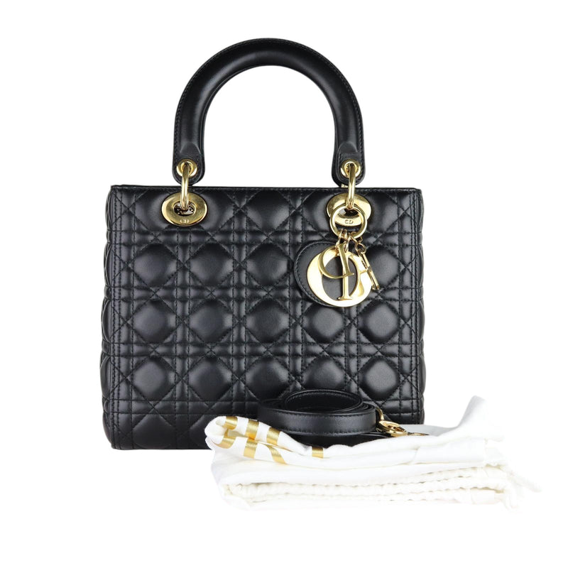 Lady Dior Medium Lambskin Black GHW