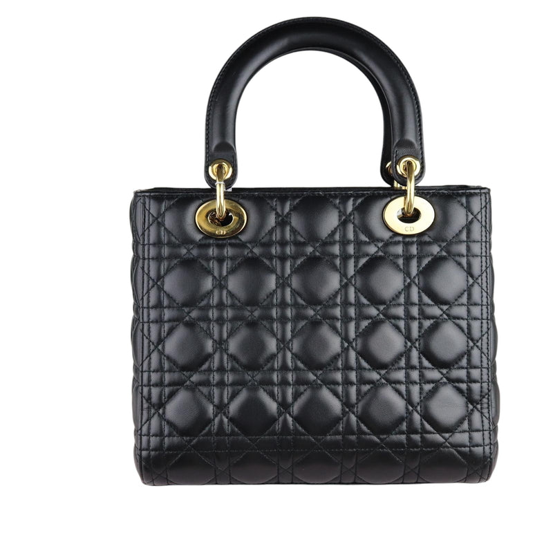 Lady Dior Medium Lambskin Black GHW