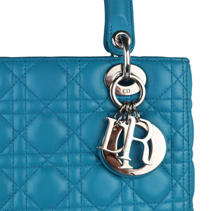 Lady Dior Medium Lambskin Blue SHW