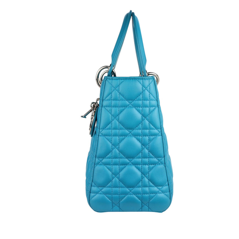 Lady Dior Medium Lambskin Blue SHW