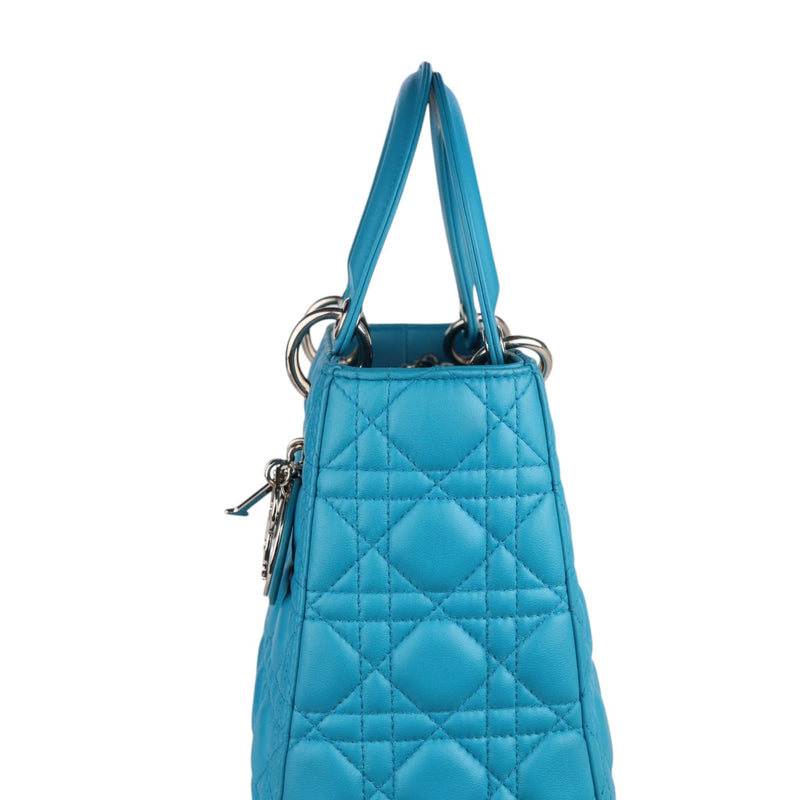 Lady Dior Medium Lambskin Blue SHW