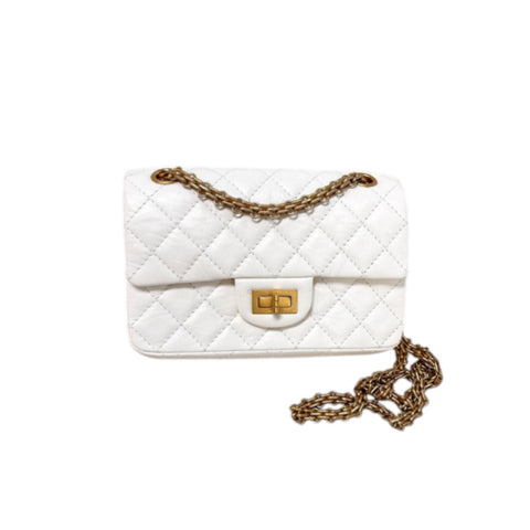 Mini Flowerland Peekaboo Leather Satchel White