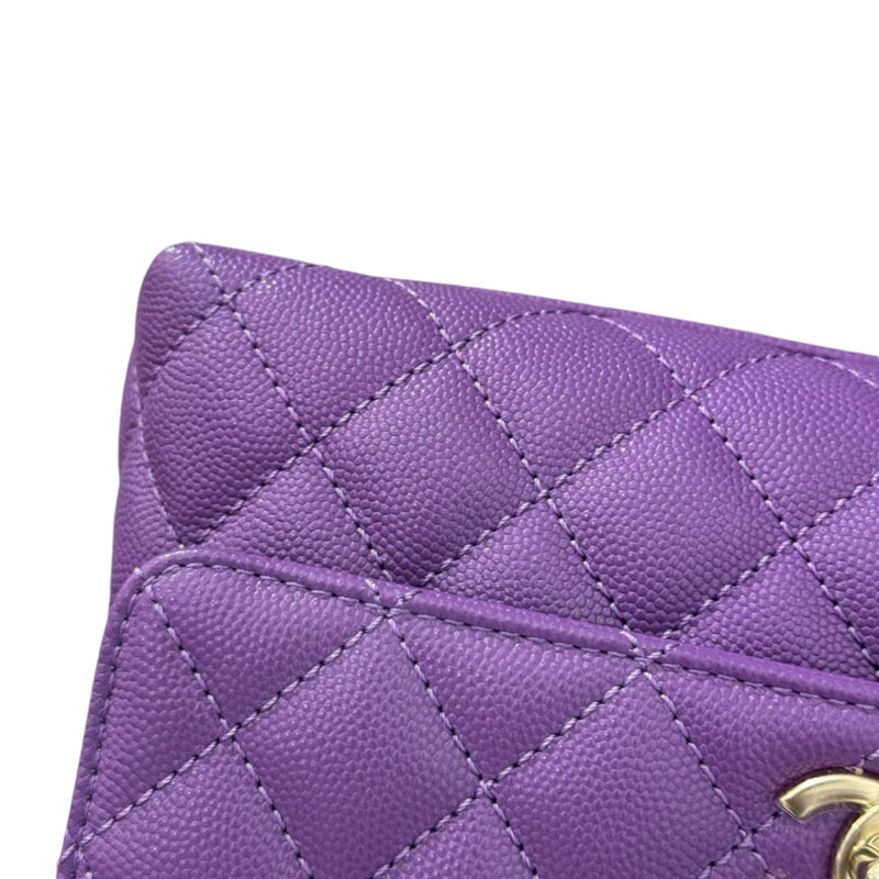 Coco Handle Flap Small Caviar Quilted Purple LGHW