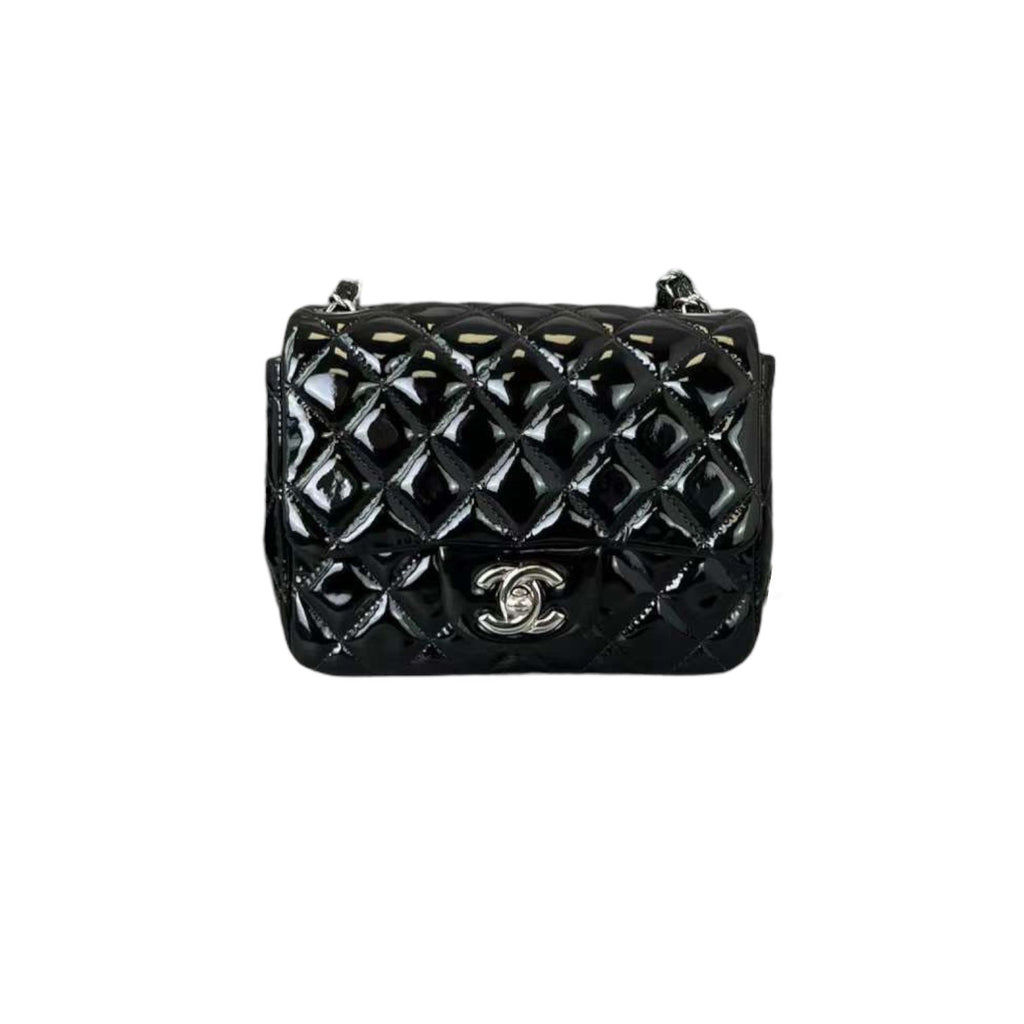 Mini Square Flap Patent Black SHW