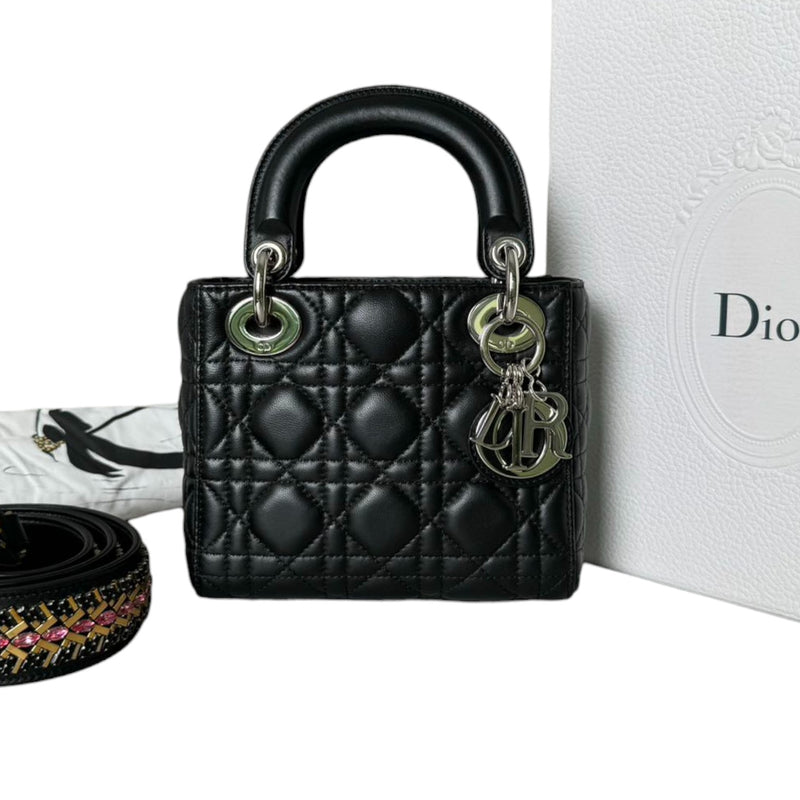 Lady Dior Mini Lambskin Quilted Black SHW