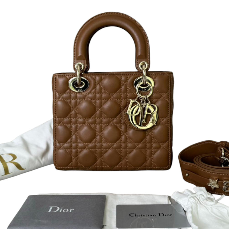 My ABC Dior Lady Dior Small Lambskin Cannage Brown GHW