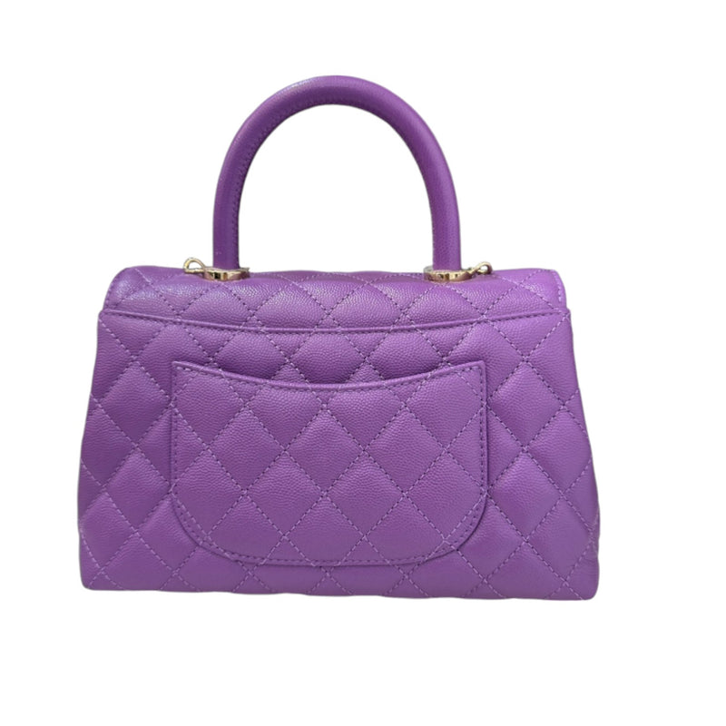 Coco Handle Flap Small Caviar Quilted Purple LGHW