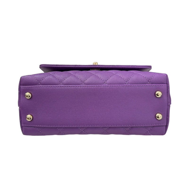 Coco Handle Flap Small Caviar Quilted Purple LGHW