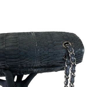 Maxi Double Flap Matte Python Black SHW