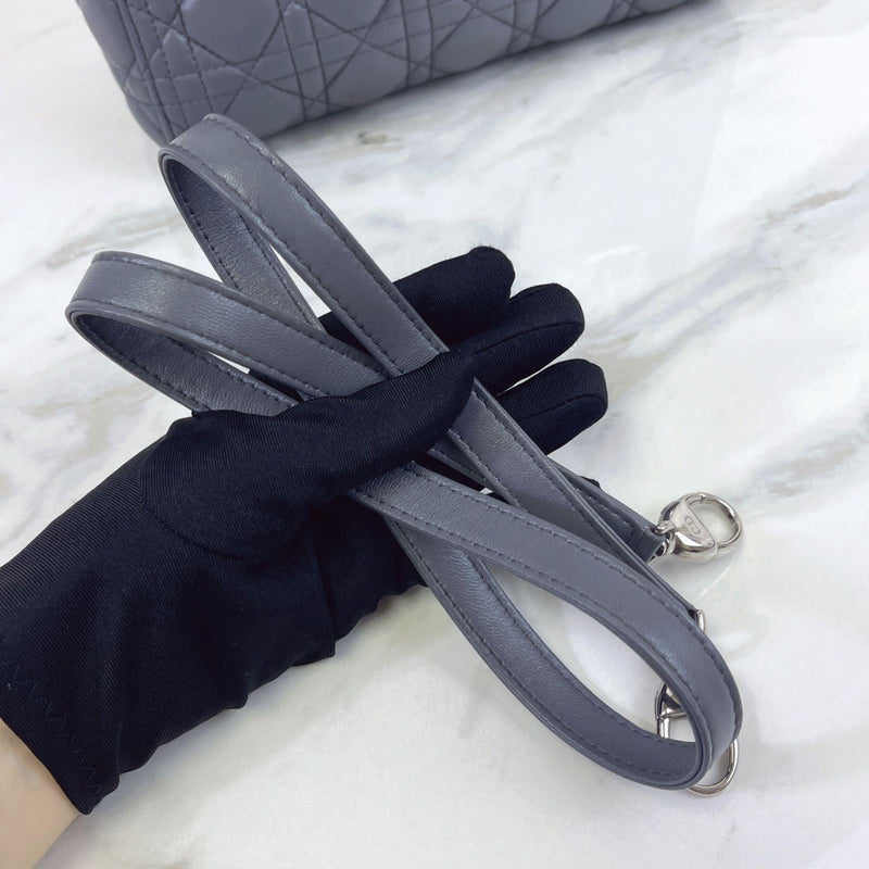 Lady Dior Medium Lambskin Grey SHW