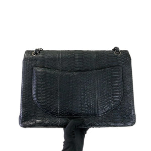 Maxi Double Flap Matte Python Black SHW