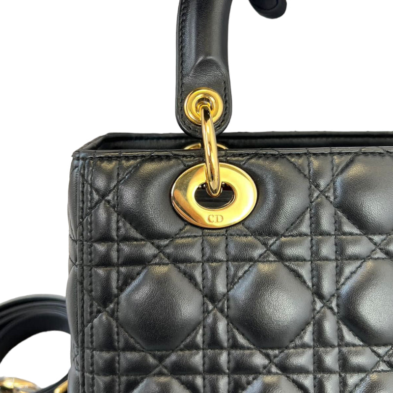 Lady Dior Lambskin Medium Black GHW