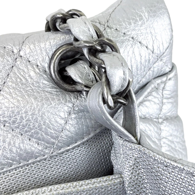 XXL Airline Flap Calfskin Quilted Silver RHW