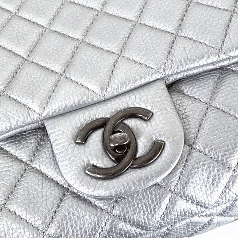 XXL Airline Flap Calfskin Quilted Silver RHW