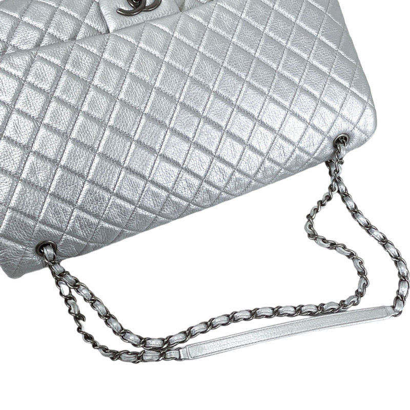 XXL Airline Flap Calfskin Quilted Silver RHW