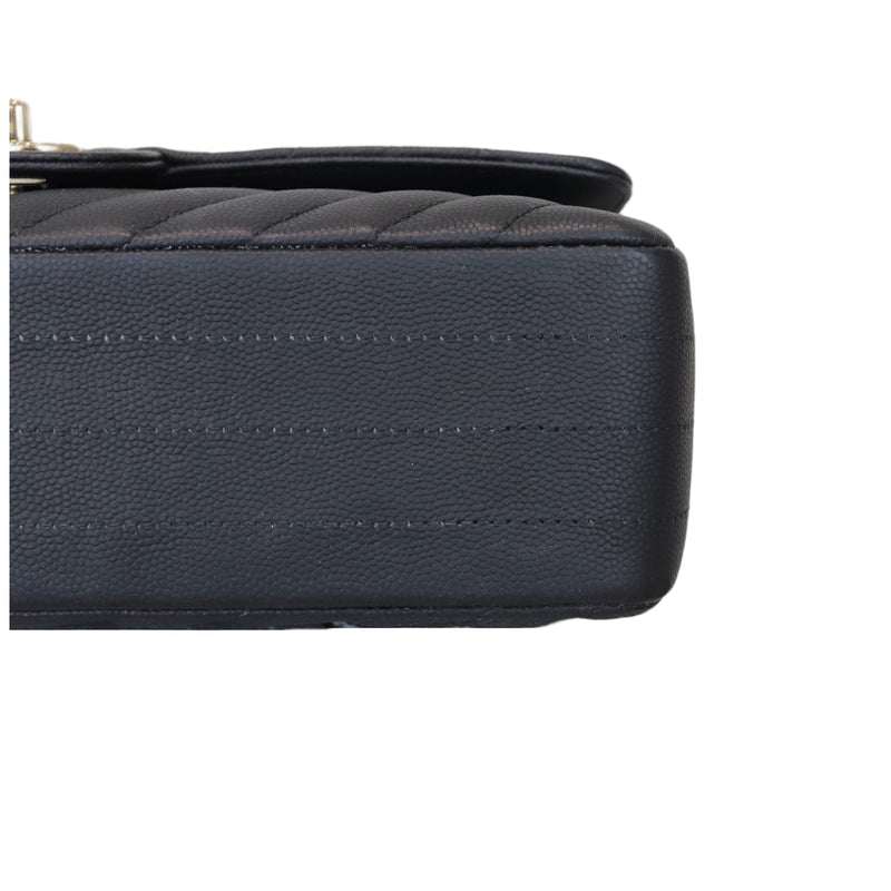 Classic Flap Medium Chevron Caviar Black GHW