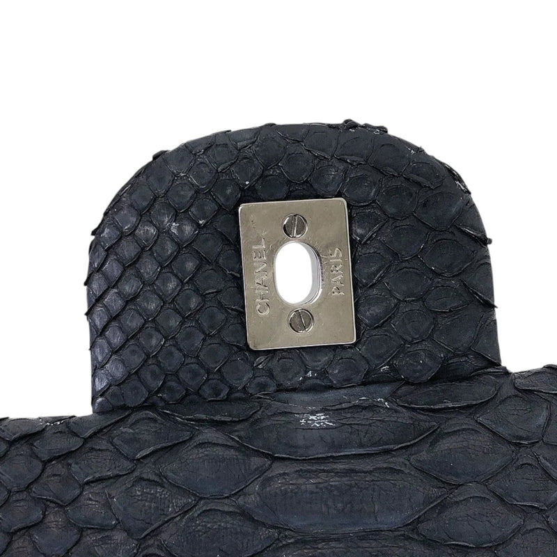 Maxi Double Flap Matte Python Black SHW