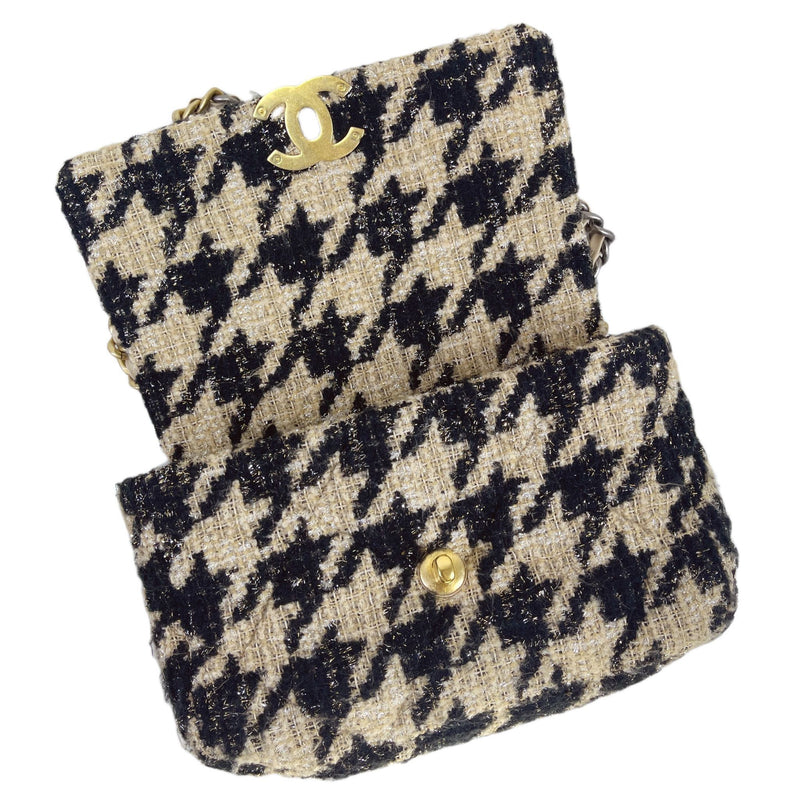 Small 19 Tweed Houndstooth Black Beige MHW