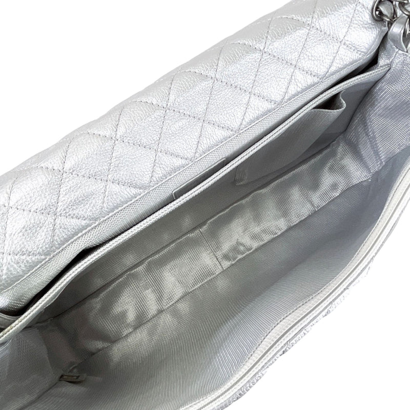 XXL Airline Flap Calfskin Quilted Silver RHW