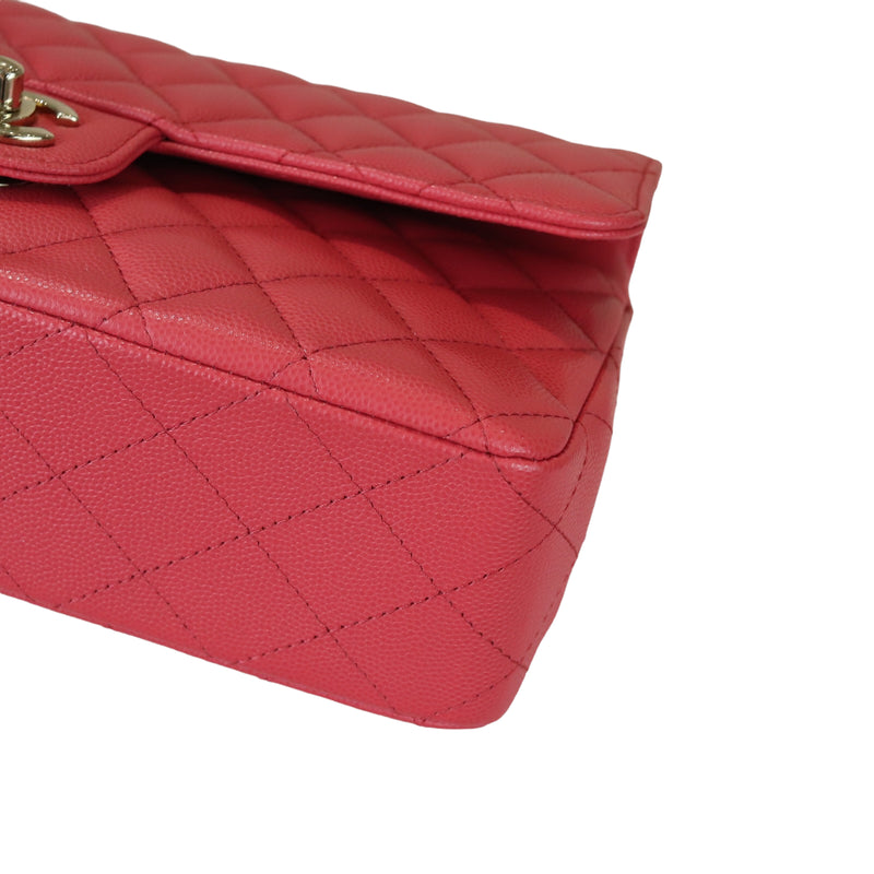 Medium Classic Double Flap Caviar Pink GHW