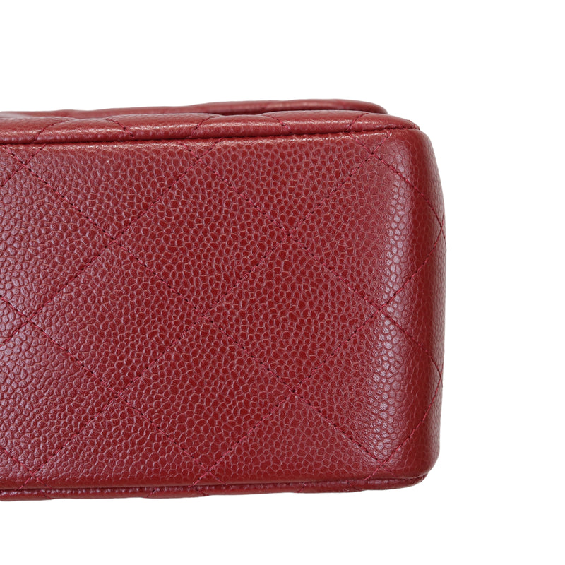 Classic Double Flap Jumbo Caviar Red SHW