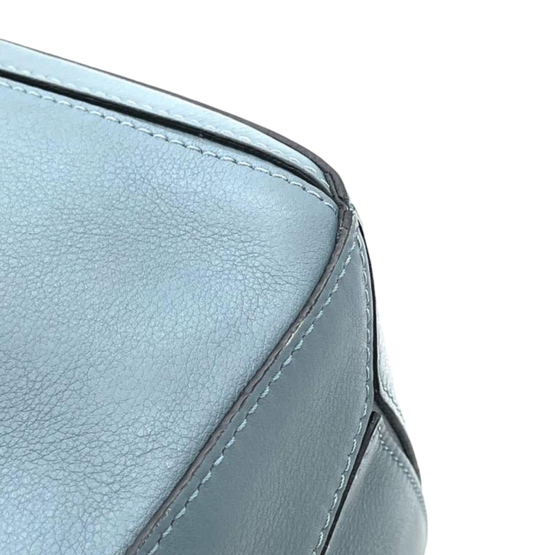 Puzzle Leather Satchel Blue