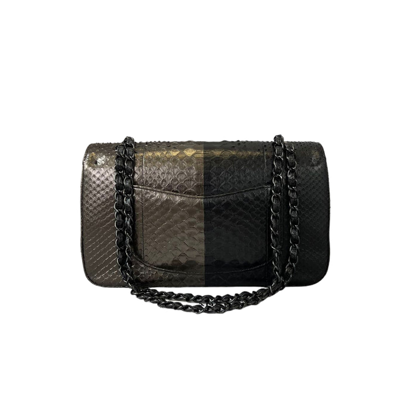 Medium Two Tone Snakeskin in Black and Grey Colour BHW