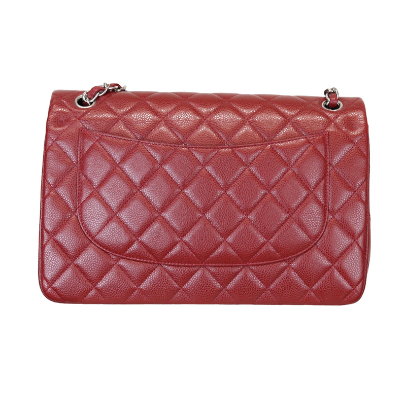 Classic Double Flap Jumbo Caviar Red SHW