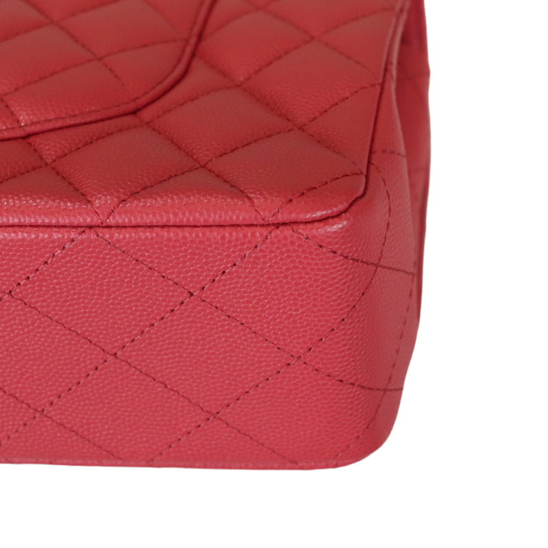 Medium Classic Double Flap Caviar Pink GHW