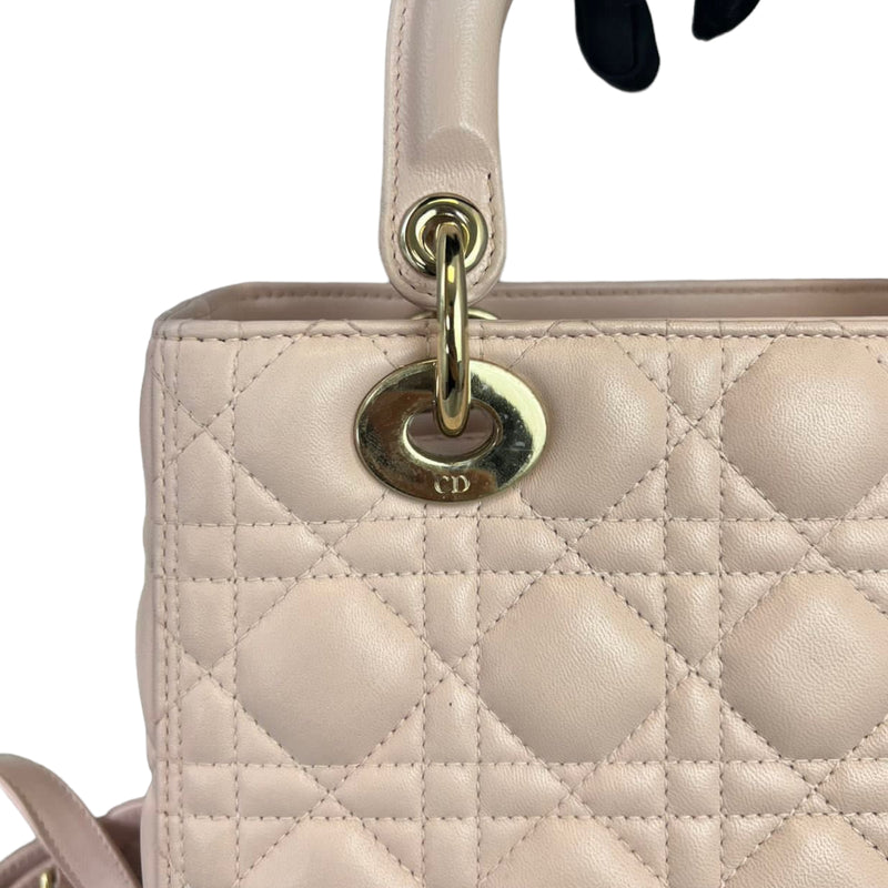 Lady Dior Medium Lambskin Light Pink GHW