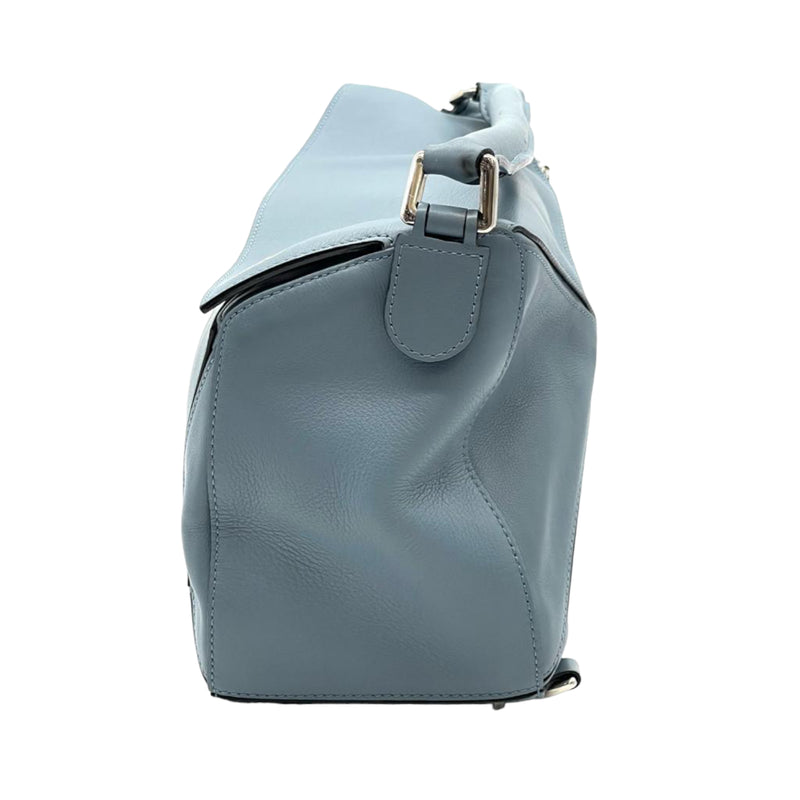 Puzzle Leather Satchel Blue