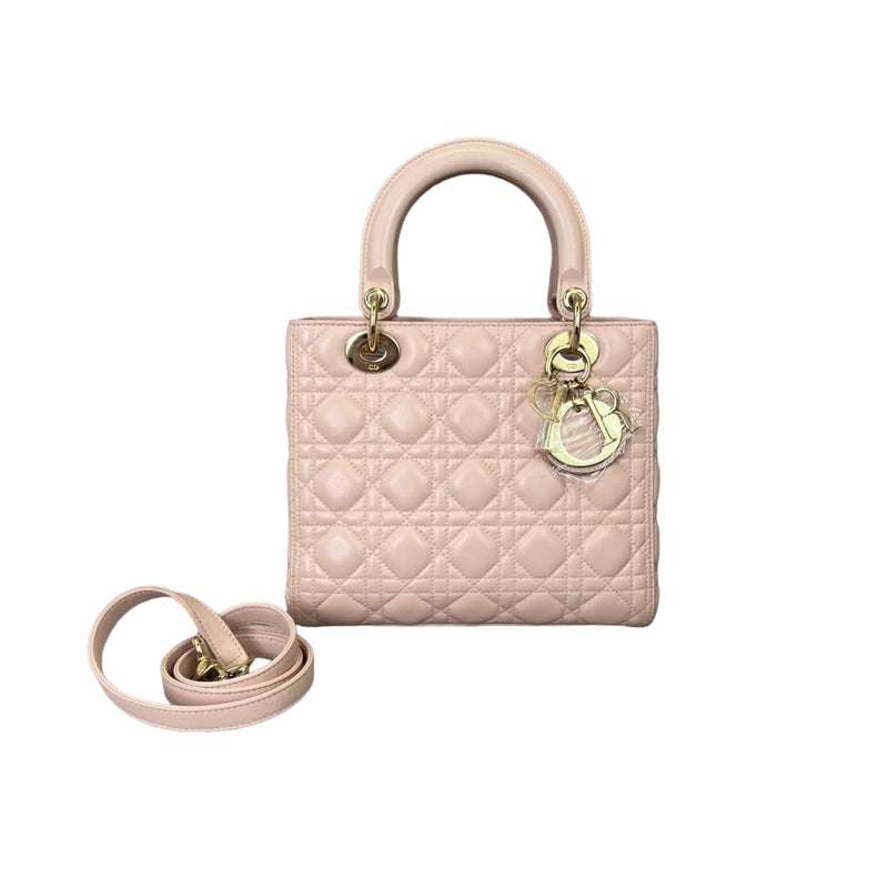 Lady Dior Medium Lambskin Light Pink GHW