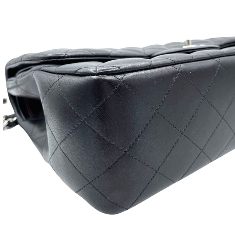 Jumbo Double Flap Lambskin Black SHW