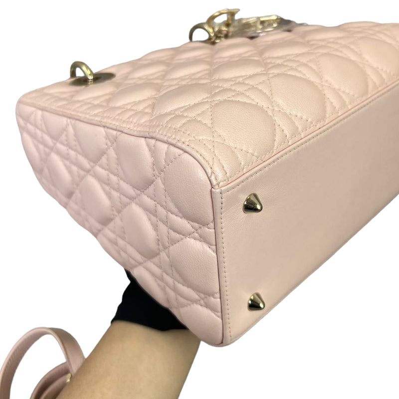 Lady Dior Medium Lambskin Light Pink GHW