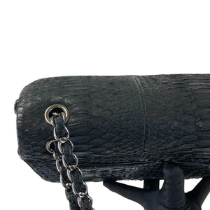 Maxi Double Flap Matte Python Black SHW