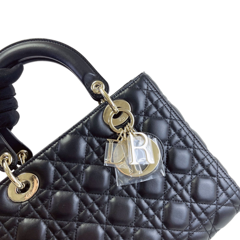 Classic Lambskin Medium Lady Dior Black SHW