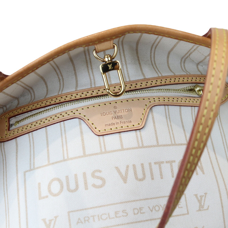 Vintage Authentic Louis Vuitton White Azur Neverfull PM France