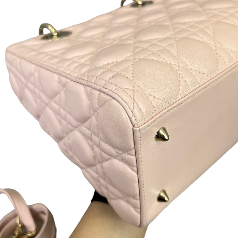 Lady Dior Medium Lambskin Light Pink GHW