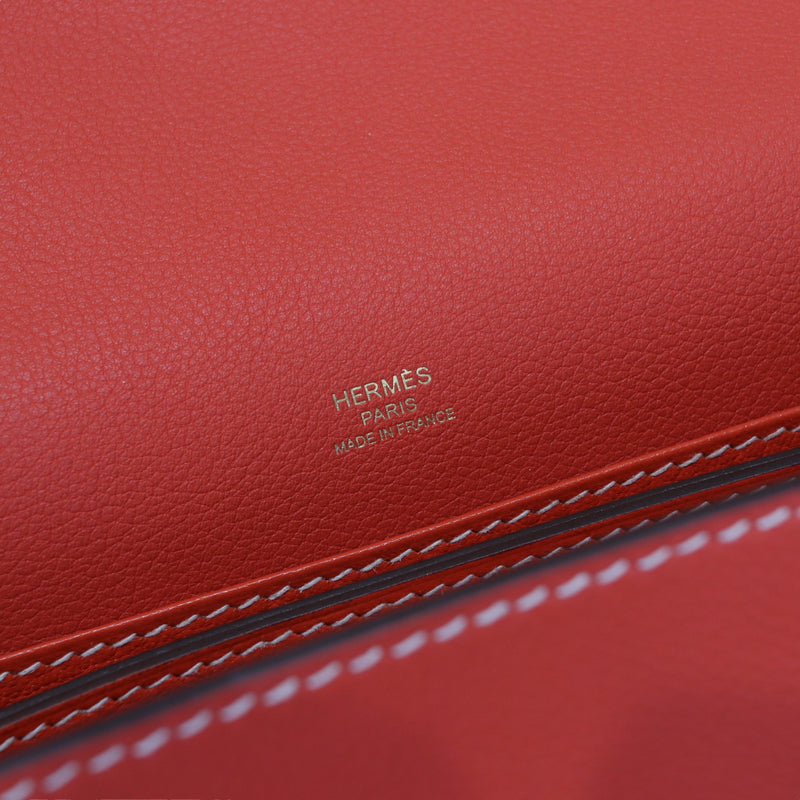 Hermes Constance Long Wallet Rouge de Coeur Evercolor Calfskin GHW in Box