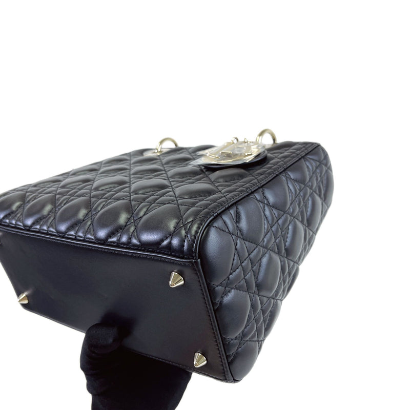 Classic Lambskin Medium Lady Dior Black SHW