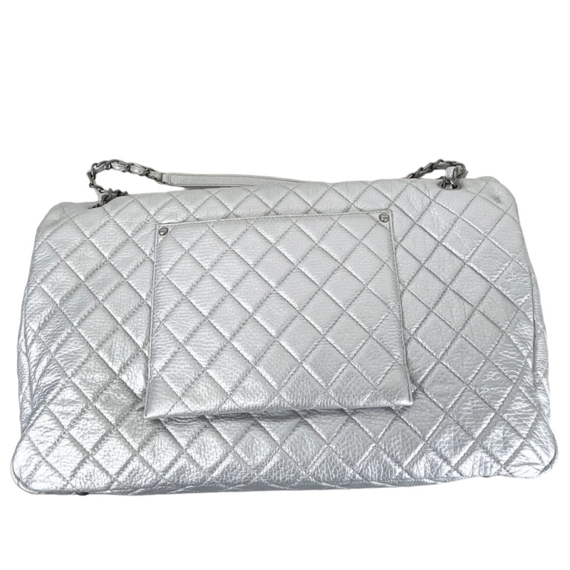 XXL Airline Flap Calfskin Quilted Silver RHW