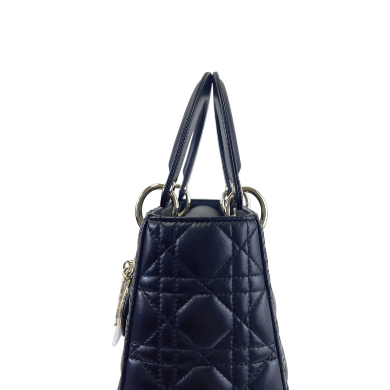 Classic Lambskin Medium Lady Dior Black SHW