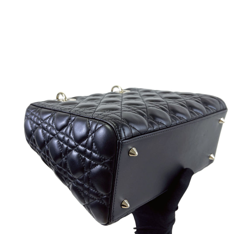 Classic Lambskin Medium Lady Dior Black SHW