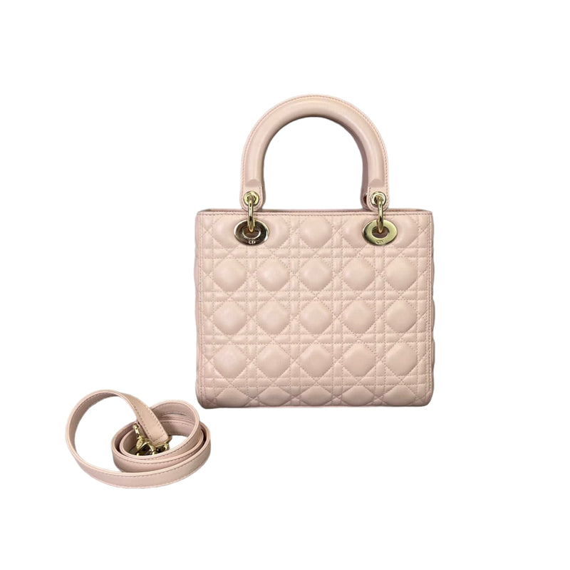 Lady Dior Medium Lambskin Light Pink GHW