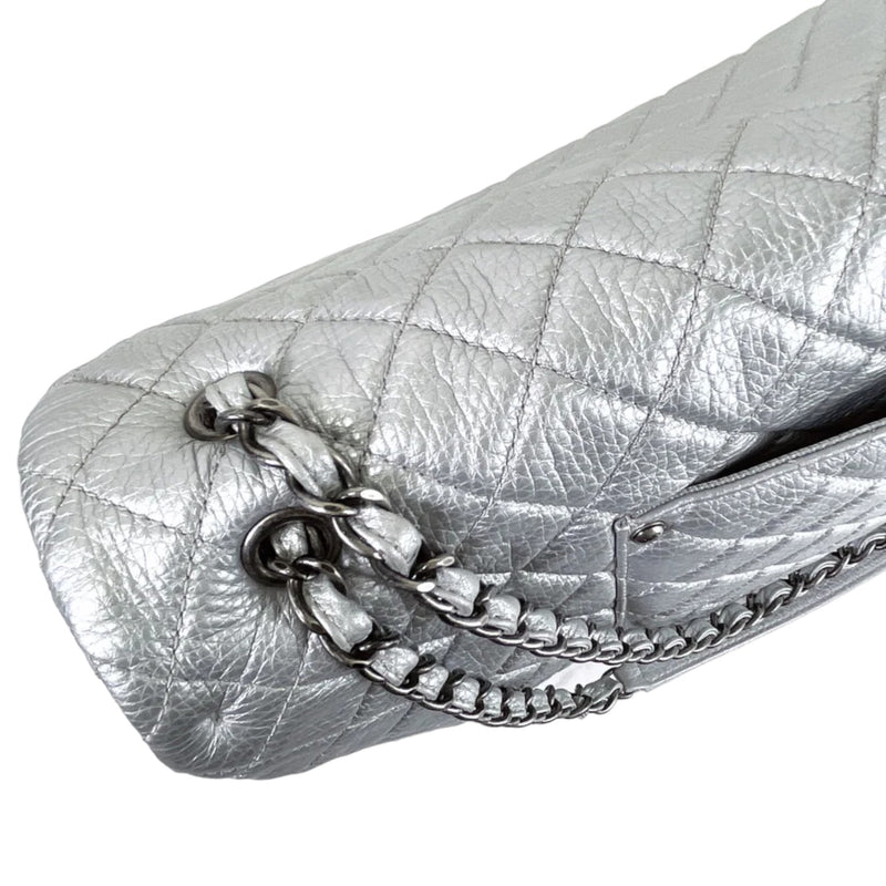 XXL Airline Flap Calfskin Quilted Silver RHW