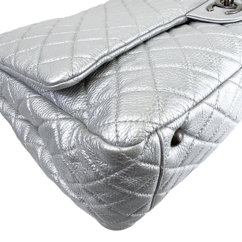 XXL Airline Flap Calfskin Quilted Silver RHW