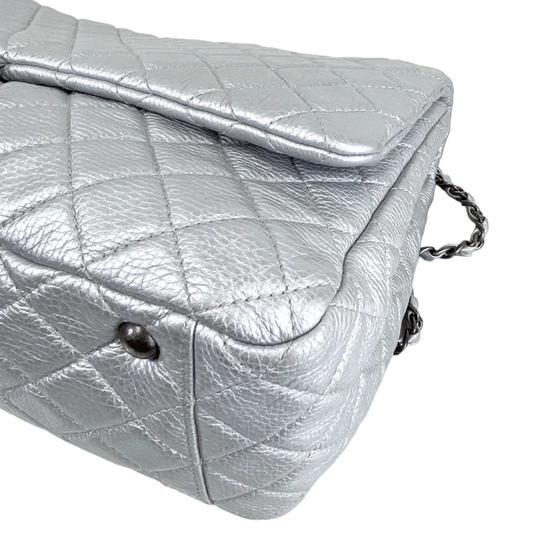 XXL Airline Flap Calfskin Quilted Silver RHW