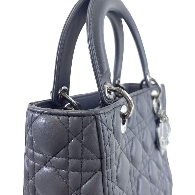 Lady Dior Medium Lambskin Grey SHW