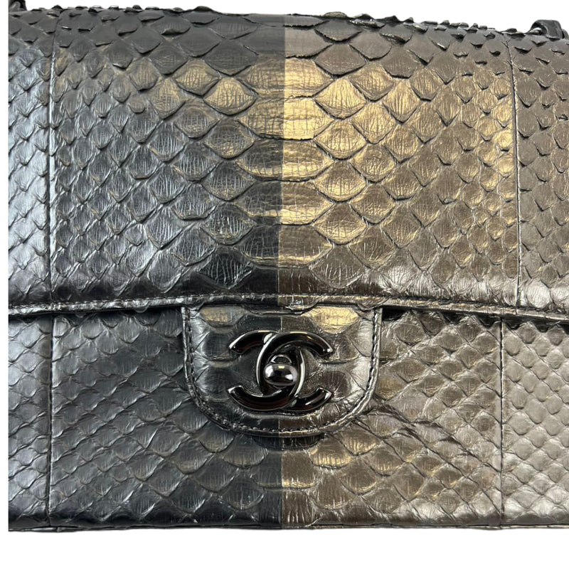 Medium Two Tone Snakeskin in Black and Grey Colour BHW